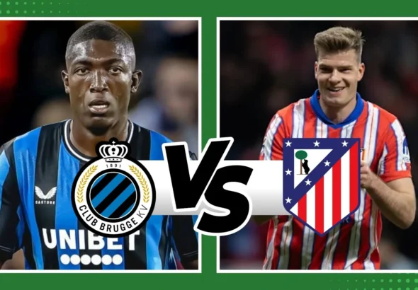 Encuentro entre Club Brugge KV y Atlético de Madrid durante la ida de los Playoffs de la UEFA Champions League 2026.